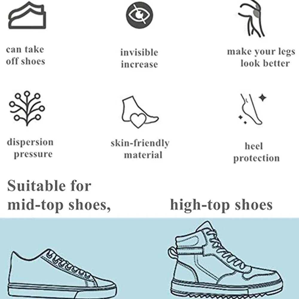 Breathable Silicone Invisible Heightening Insole