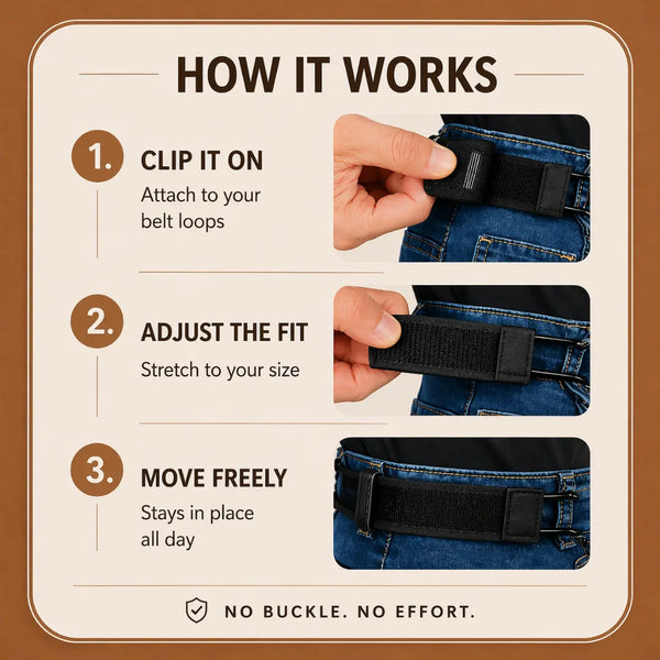 EasyFit™ Buckle‑Free Belt
