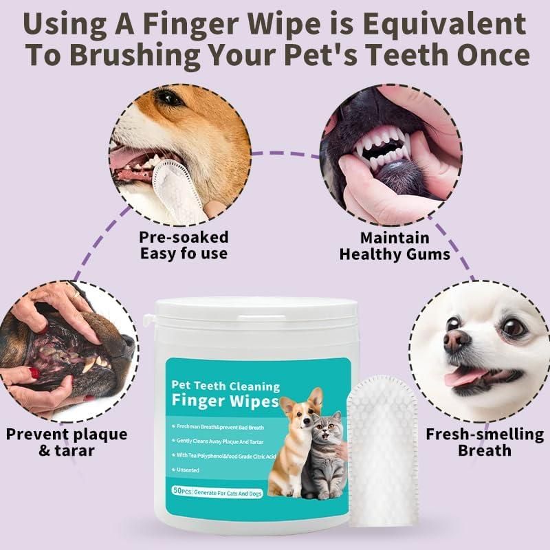 OralEase Disposable Finger Wipes for Cats & Dogs