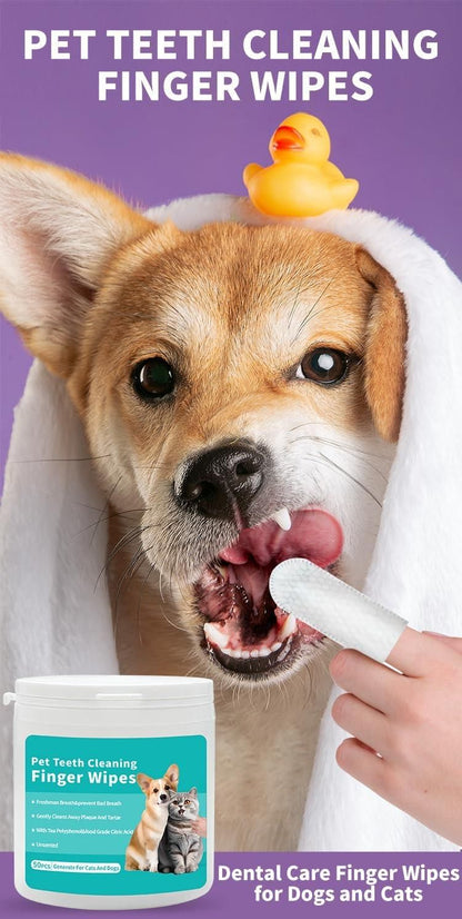 OralEase Disposable Finger Wipes for Cats & Dogs