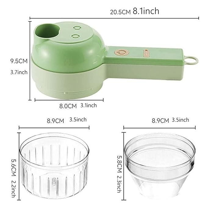 4 in 1 Portable Electric Vegetable Cutter Set | Peeler, Slicer & Mini Food Processor