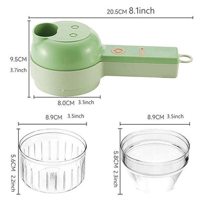 4 in 1 Portable Electric Vegetable Cutter Set | Peeler, Slicer & Mini Food Processor