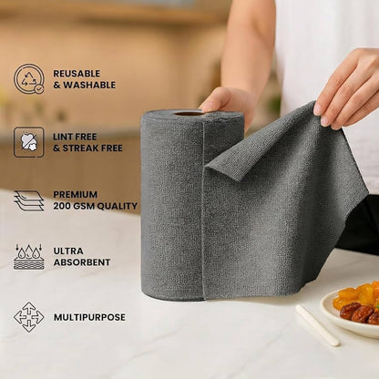 Pragmatic™ Reusable Microfiber Cleaning Roll